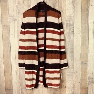 INC Size XS Striped Open Front Cardigan Sweater w/Tiny Sequins Mixed In